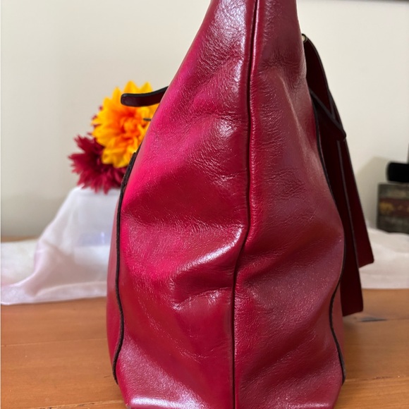 Patricia Nash Red Leather Tote Vintage - Picture 7 of 14